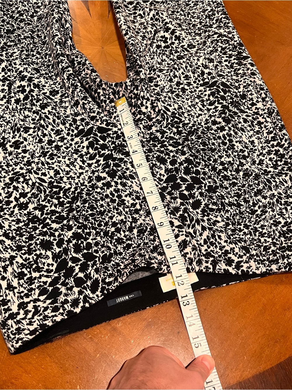 Maeve By Anthropologie Fleur The Margot Kick Flare Pant Black/White Large Crop - Picture 14 of 16